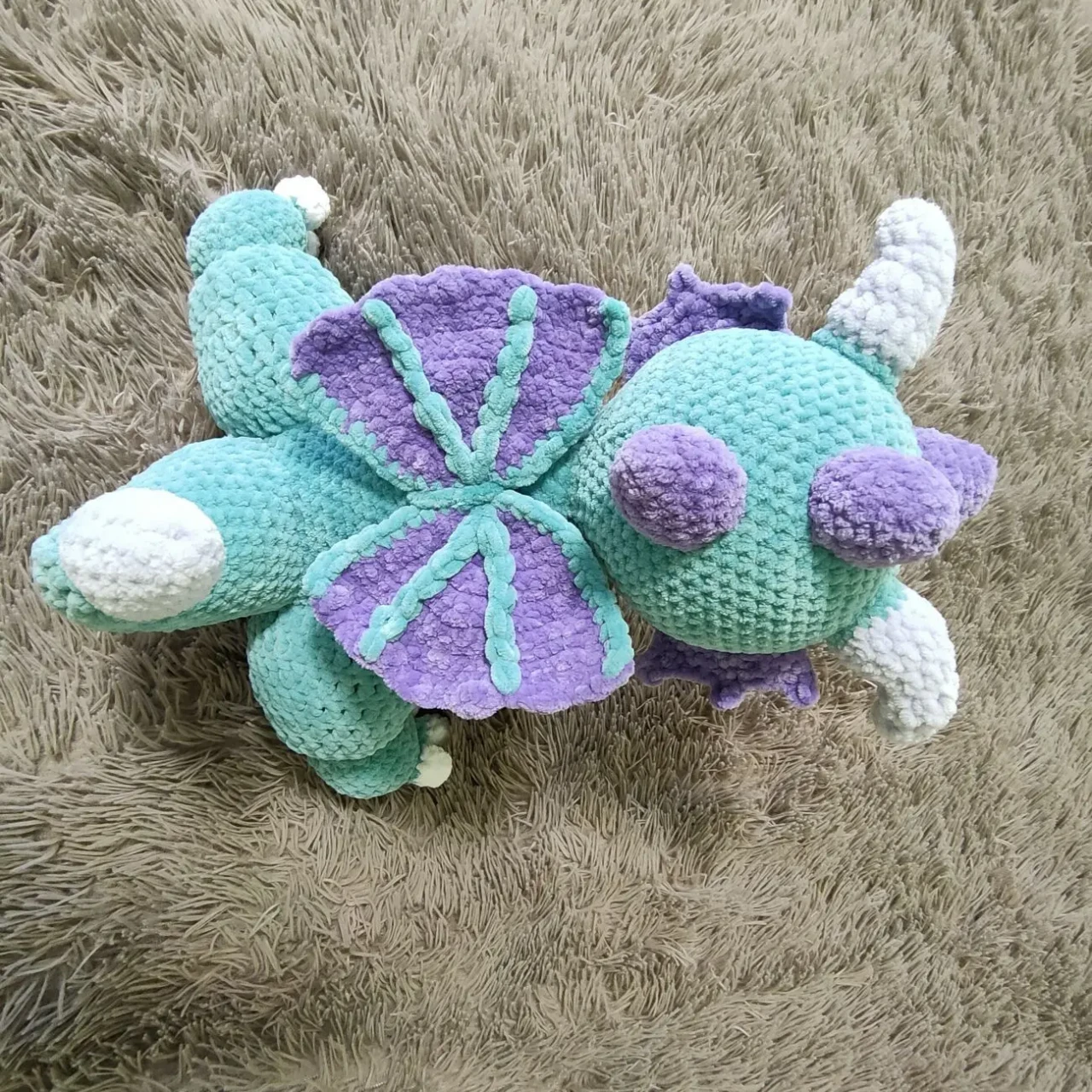 іграшка мяка вязана дракончик. динозаврик іграшка велика мяка плюшева 4