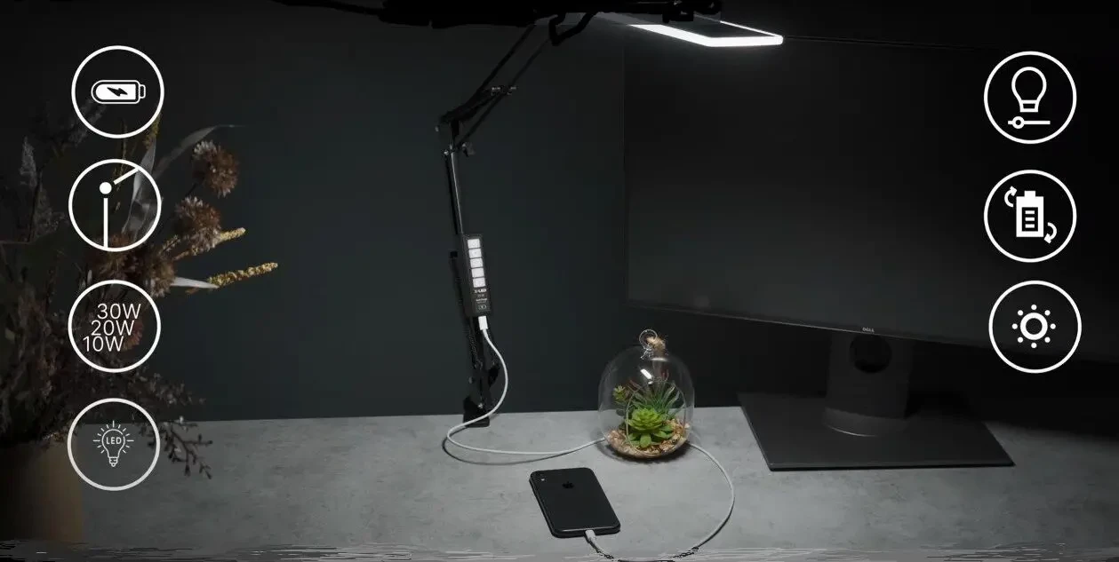 Настільна LED лампа з можливістю підключення до повербанку. Настольная 6