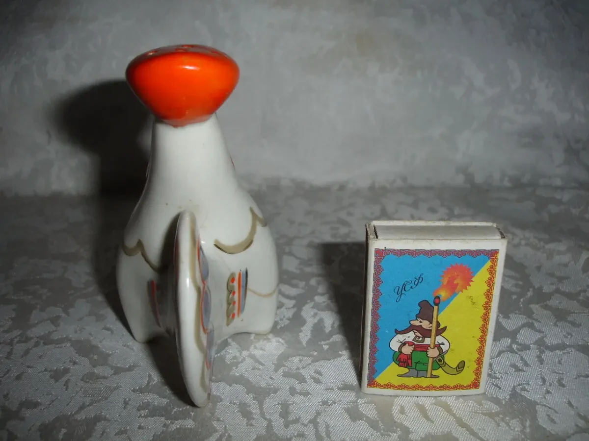 СТАТУЕТКА- солонка-перечниця Петух/ПІВНИК. Фарфор. Полонне. РАРИТЕТ. 8