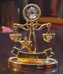 Позолочений Сувенір Знак зодіаку Терези зі стразами Swarovski