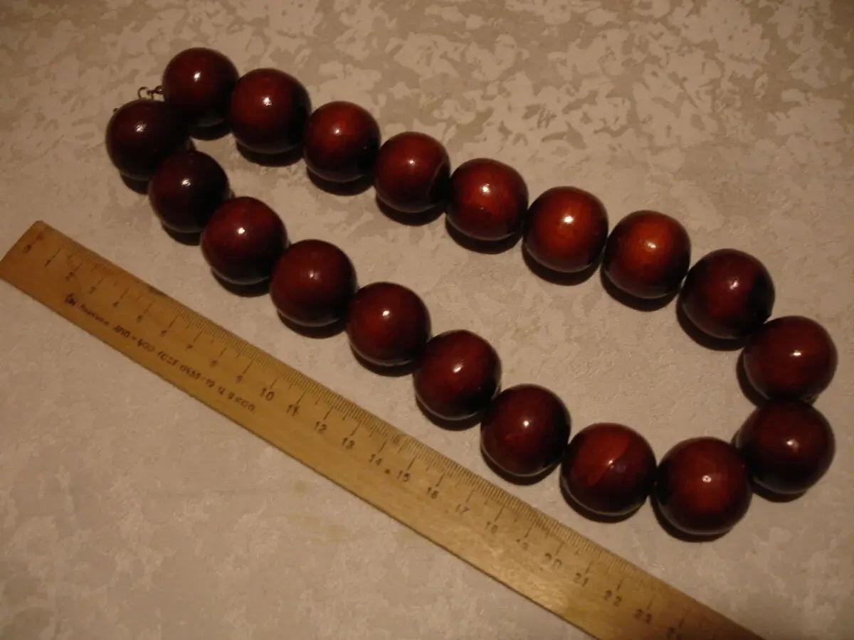 БУСЫ/намисто/коралі з дерева, НАТУРАЛЬНІ в етно-стилі; 55 см. РАРИТЕТ