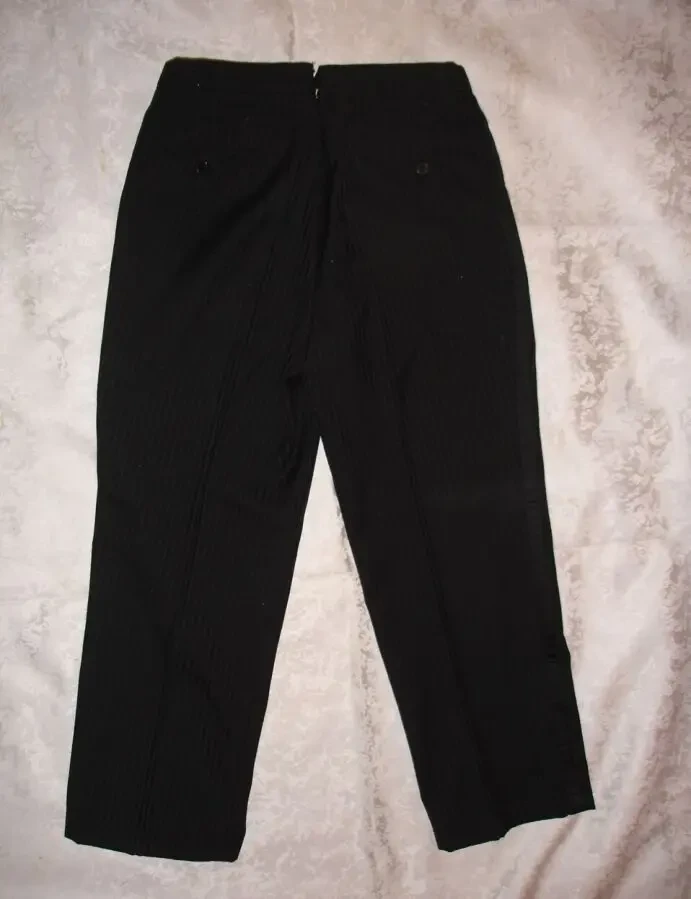ШТАНЫ/брюки/капрі S/42 р., чорні у вертик. смужку, теплі. Для дівчат 5