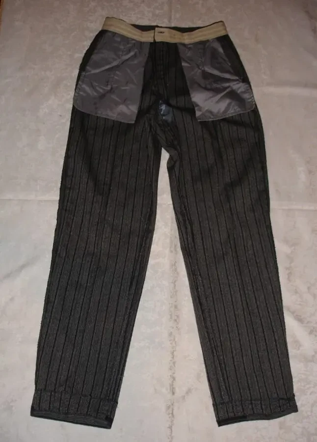ШТАНЫ/брюки  42-44 р., сірі в чорну смужку + шалик в тон. ШЕРСТЬ. НОВІ 8