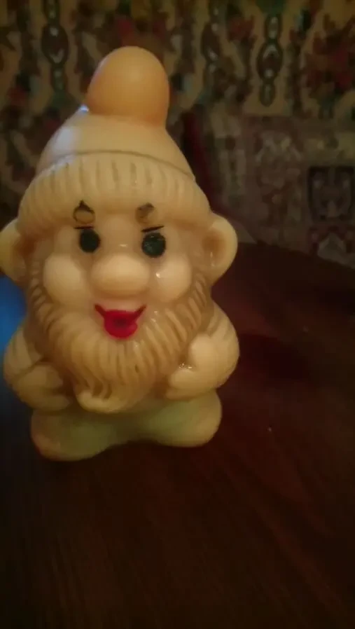 Игрушка. Домовичок резиновая со свистком. Ретро СССР