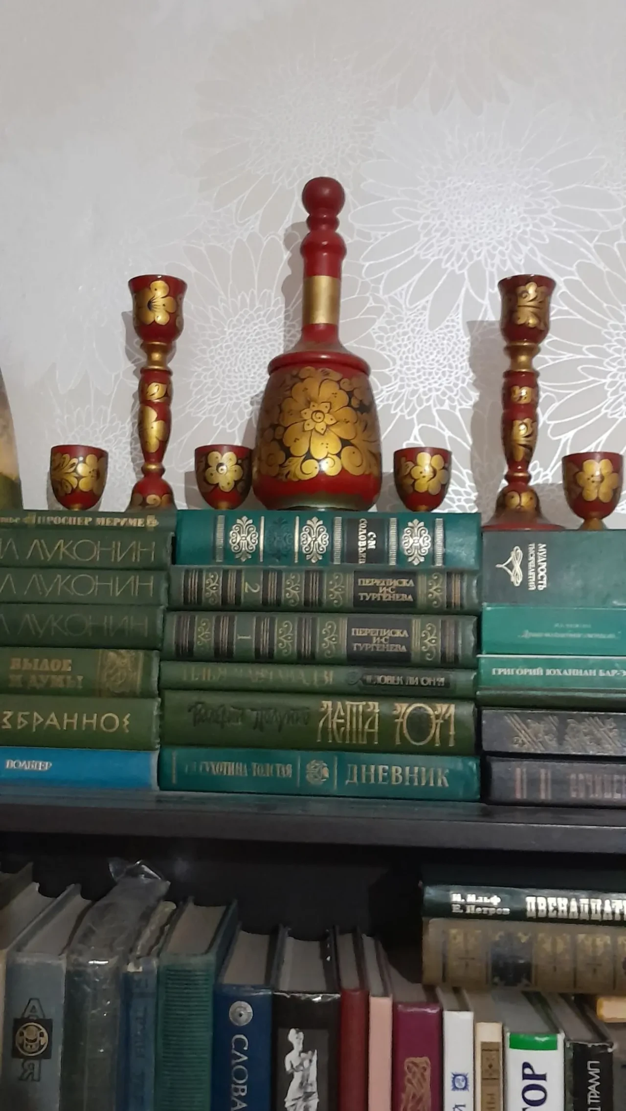 Деревянные  кувшин и стопки. Хохлома. Ретро ма 6