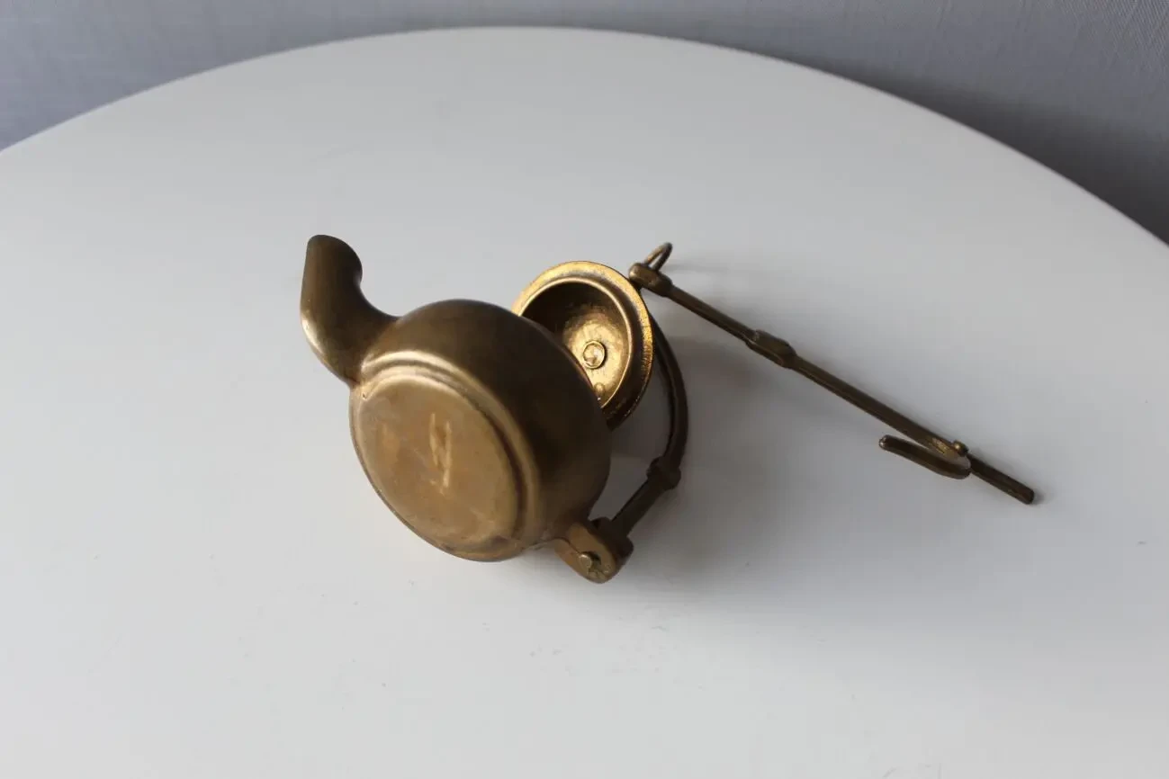 Масляная лампа, чайник, бронза, Дания, старинная 7