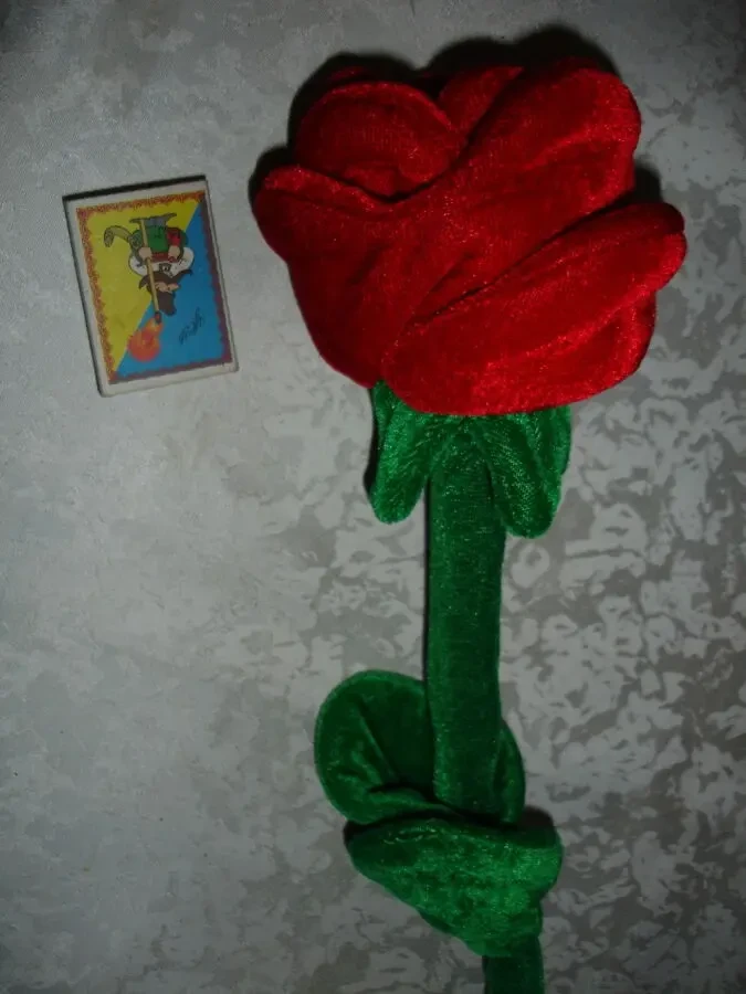 Цветок/КВІТКА червона ТРОЯНДА/роза велюрова висотою 61 см. ДЕКОР. 2