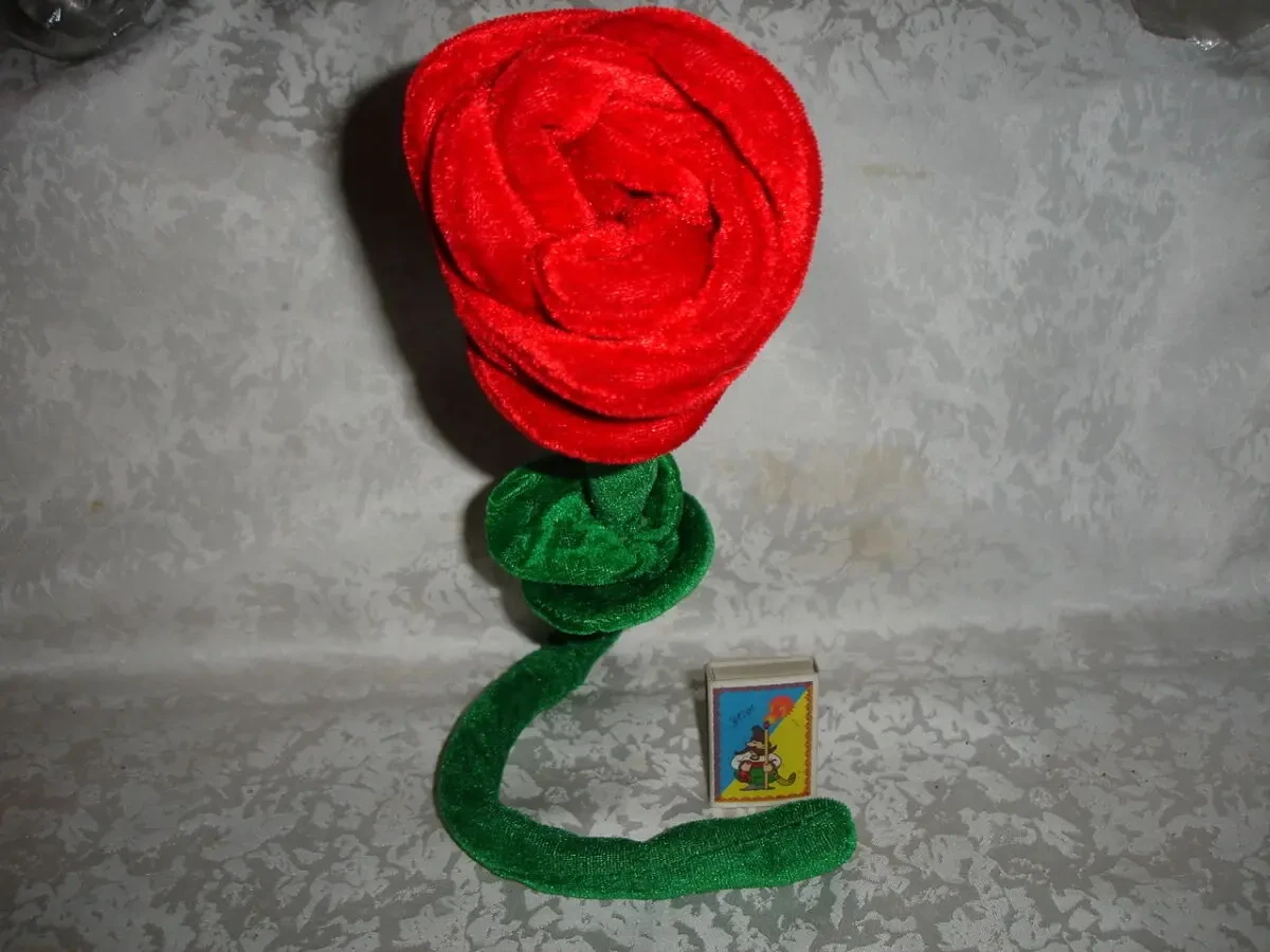 Цветок/КВІТКА червона ТРОЯНДА/роза велюрова висотою 61 см. ДЕКОР. 7