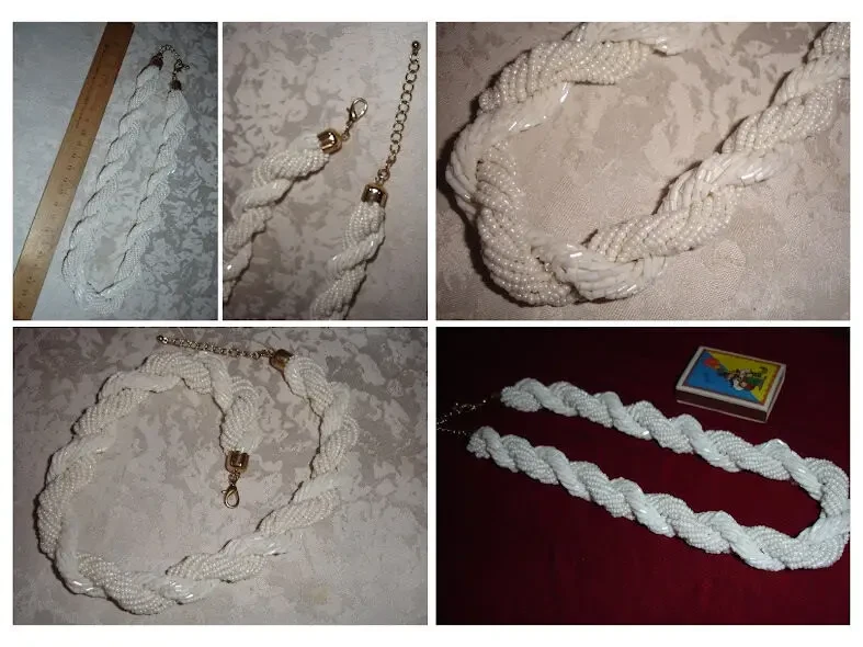 БУСЫ/ожерелье/НАМИСТО біле - перли, перламутр, бісер. Стан НОВОГО. 9