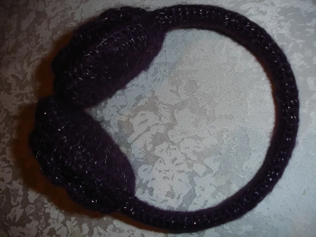 Ушки/ВУШКА утеплені, ФІОЛЕТОВІ, в'язані, теплі для дівчинки-підлітка. 3