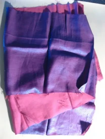 Ткань тафта фиолетовая сиреневая розовая двусторонняя 150 31 см