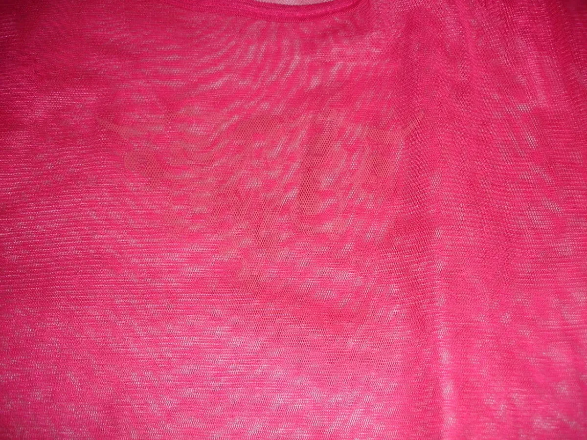 Блуза/БЛУЗКА-сітка 44 р., ЧЕРВОНА, довгий рукав, малюнок блідо-білий 3