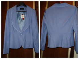 Пиджак/ПІДЖАК 44 р., блакитний, 55 % льон. НОВИЙ. Для дівчат.