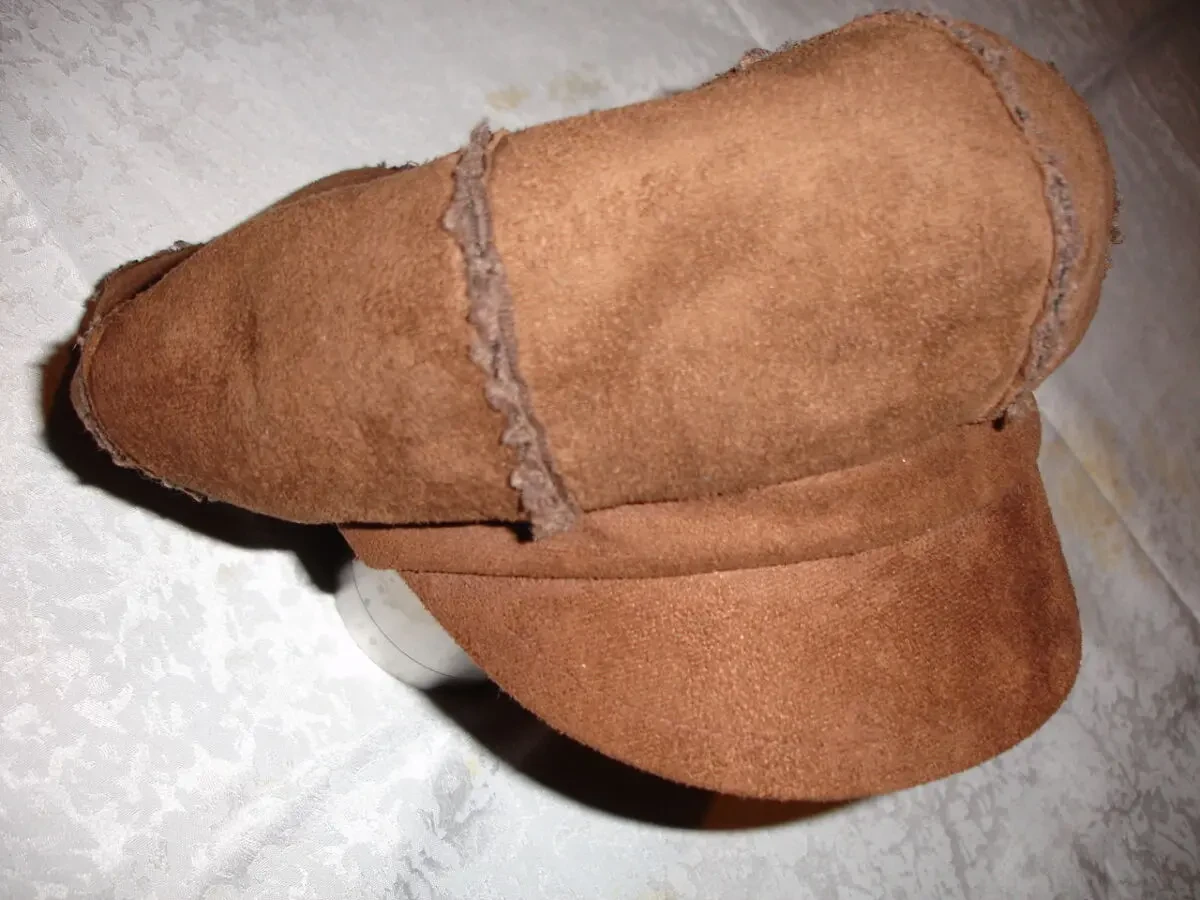 Шапка. КЕПКА/берет утеплений хутром, коричневий. Для дівчат. 8