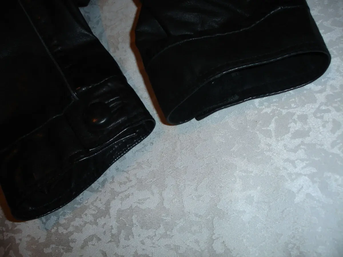 ПЛАЩ М-ка, чорний, ШКІРА, довгий, демісезон. YESSICA. Для дівчат. 8