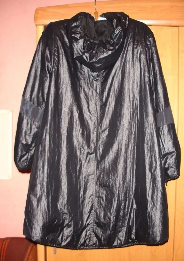 ПЛАЩ/куртка 48-50 р. ЧОРНА, утеплена, капюшон, єврозима. Для вагітних. 3