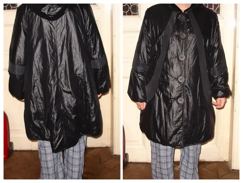 ПЛАЩ/куртка 48-50 р. ЧОРНА, утеплена, капюшон, єврозима. Для вагітних. 9