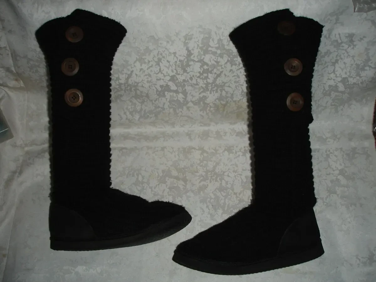 САПОГИ/чоботи/черевики ЧОРНІ в'язані по типу УГГІ 38-38,5р. Для дівчат