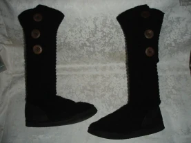 САПОГИ/чоботи/черевики ЧОРНІ в'язані по типу УГГІ 38-38,5р. Для дівчат