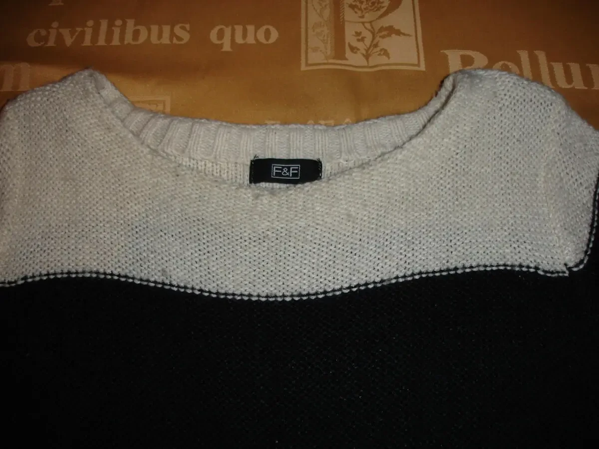 Платье/ПЛАТТЯ-светр/ТУНІКА М-ка, F&F, в біло-чорні смуги; 8,5% шерсть 3