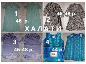 ХАЛАТИ літні М-ка, на ґудзики і на запах. Для дівчат.