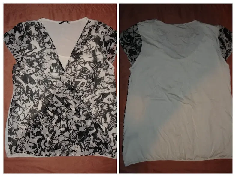 Блуза/БЛУЗКА М-ка по типу футболки, George, фон білий + накидка. НОВА