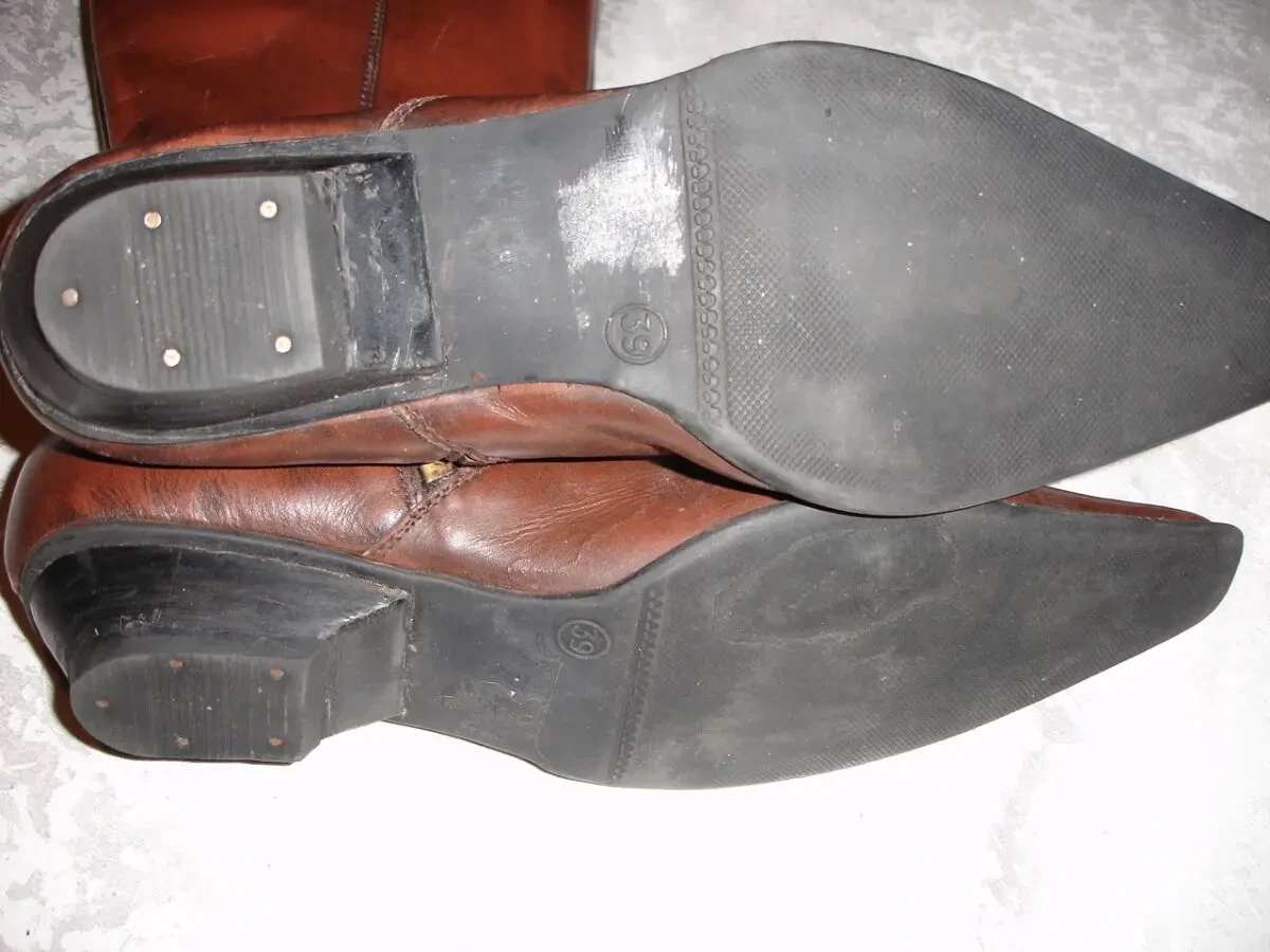 Сапоги/ЧОБОТИ 39 р., ШКІРА, коричнево-руді, демісезон, високі. 4