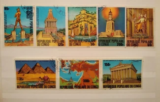 Раритет марки Конго 7 Чудес света Африка почта филателия коллекция