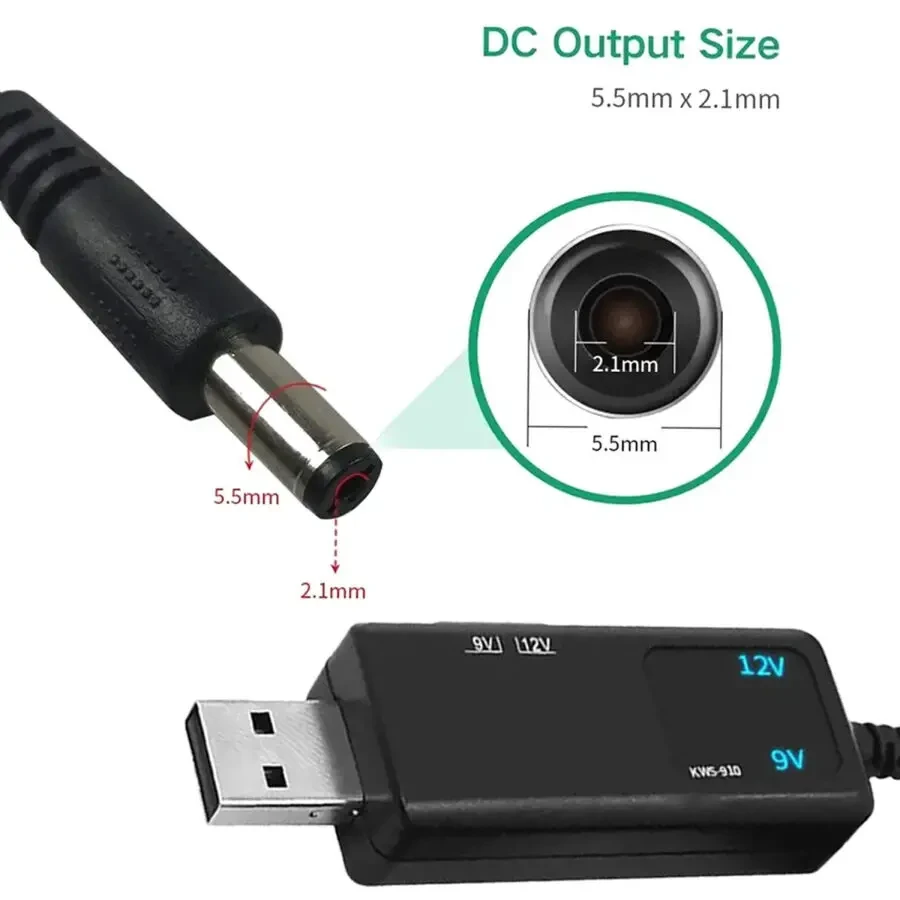 Преобразователь с 5 V на 9 V или 12 V для роутера/модема (с дисплеем). 6