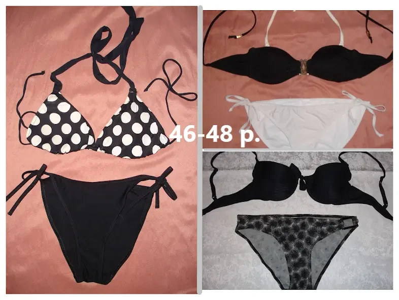 КУПАЛЬНИК М-ка роздільний: ЧОРНИЙ ліф + БІЛІ плавки. На зав'язки. 9