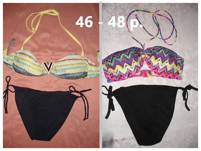 КУПАЛЬНИК М-ка роздільний: ЧОРНИЙ ліф + БІЛІ плавки. На зав'язки. 10