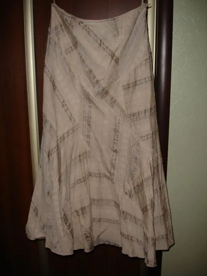 Юбка/СПІДНИЦЯ М-ка, Marks & Spencer, бежева світла, довга, літня 3