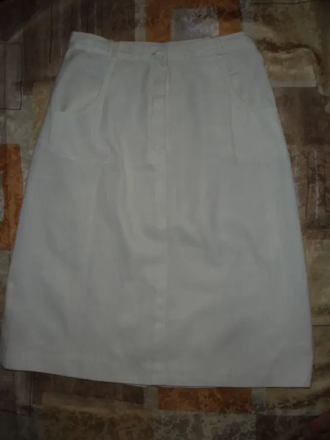 Юбка/СПІДНИЦЯ М-ка БІЛА, 4-клинка. Міді. Дві кишені. 2