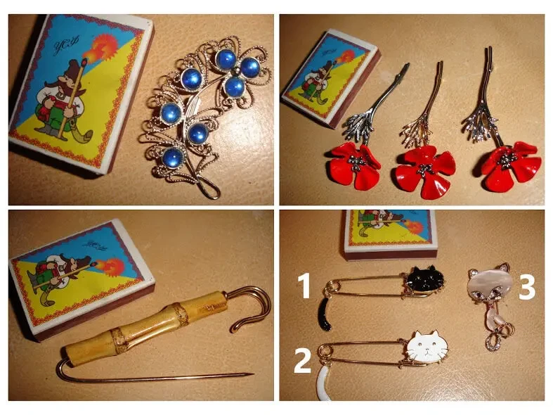 Брошь-БУЛАВКА/брошка-ШПИЛЬКА КІТ (чорний, білий і гламурний). НОВА 9