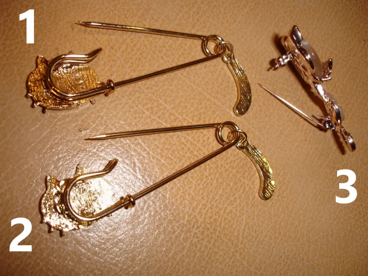 Брошь-БУЛАВКА/брошка-ШПИЛЬКА КІТ (чорний, білий і гламурний). НОВА 6