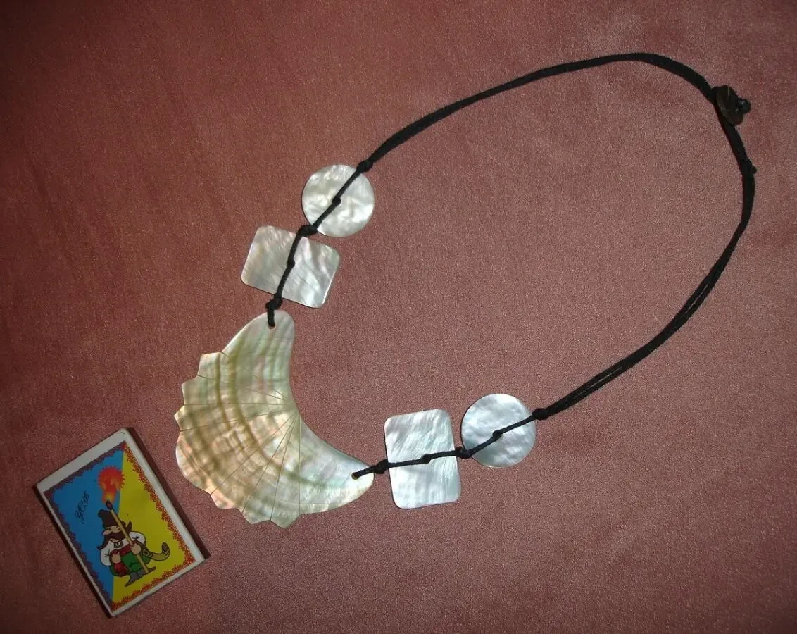 Колье/КОЛЬЄ/намисто з натурального ПЕРЛАМУТРУ, колір молочний. 41 см 3