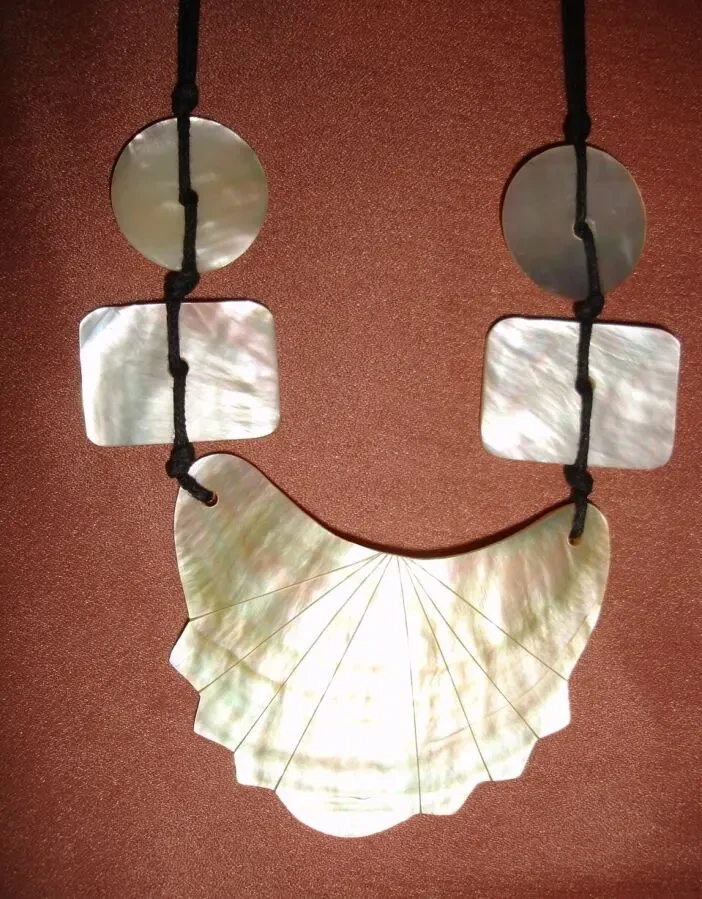 Колье/КОЛЬЄ/намисто з натурального ПЕРЛАМУТРУ, колір молочний. 41 см 6