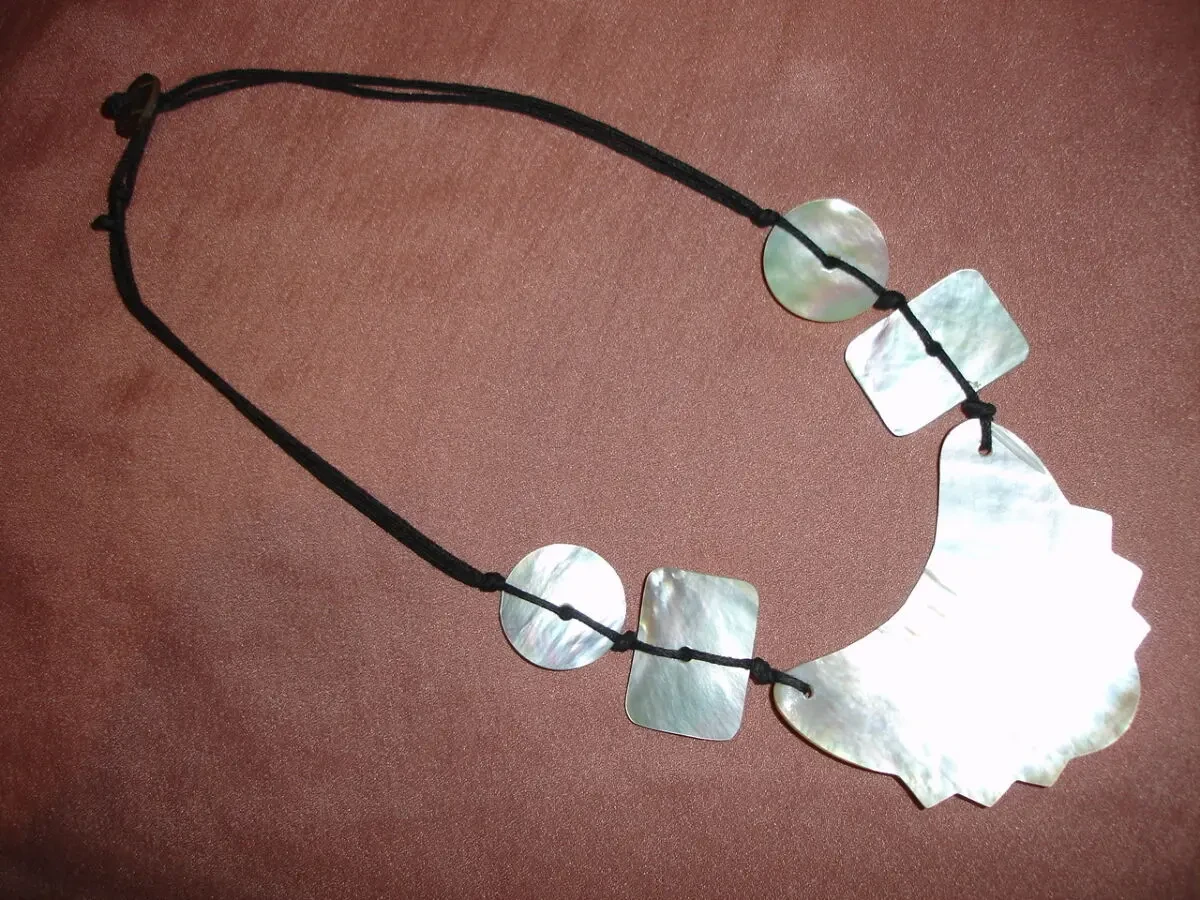 Колье/КОЛЬЄ/намисто з натурального ПЕРЛАМУТРУ, колір молочний. 41 см 7