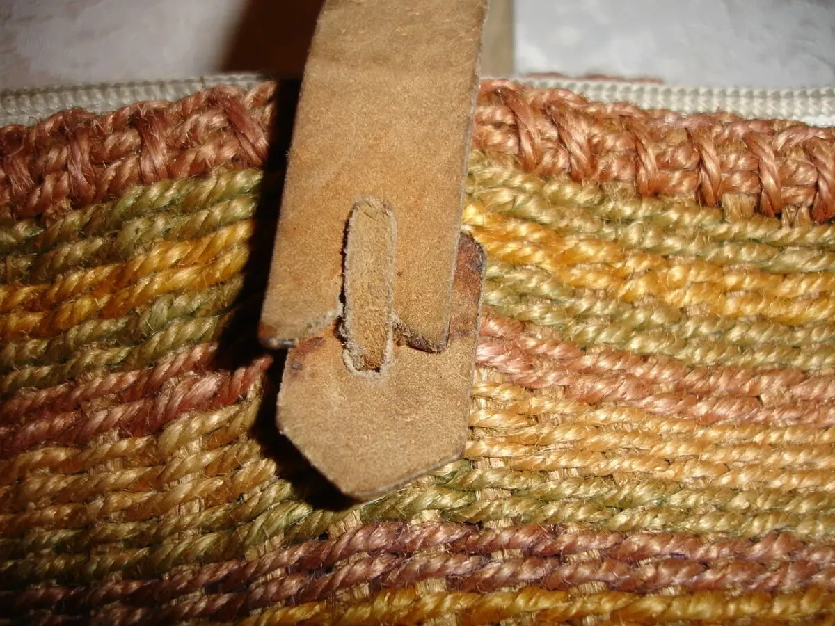 СУМКА плетена 41 х 32 см НАТУРАЛЬНА. Ручки ШКІРА. На плече. Жіноча. 7