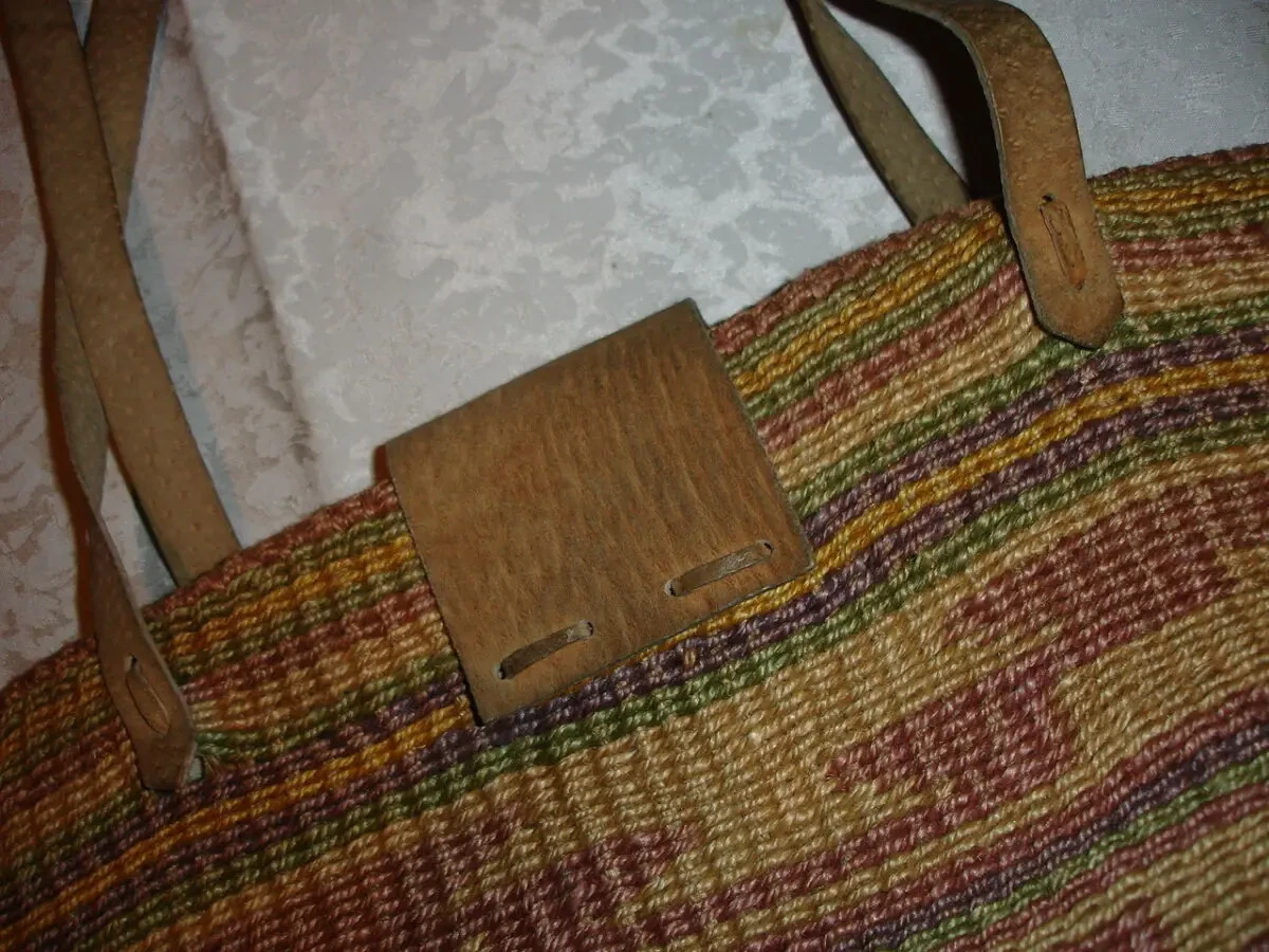 СУМКА плетена 41 х 32 см НАТУРАЛЬНА. Ручки ШКІРА. На плече. Жіноча. 9