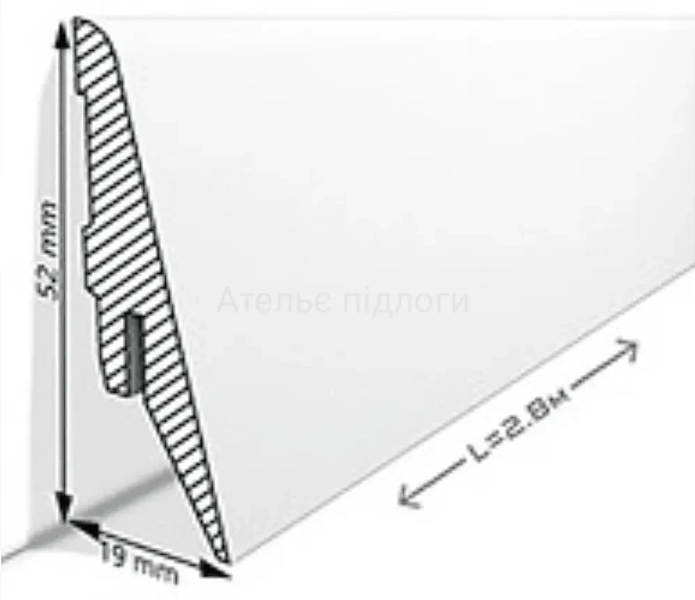 Плінтус МДФ Super profil ПП1255 білий 2