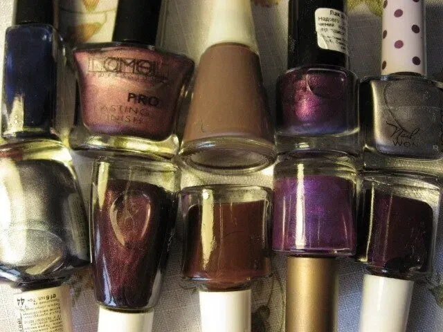 Лак для ногтей розовый, фиолетовый, блестки, сиреневый, нюд, оранжевый 2