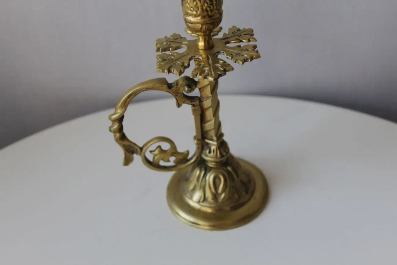 Подсвечник, с ручкой, фигурный, бронза, Дания 5