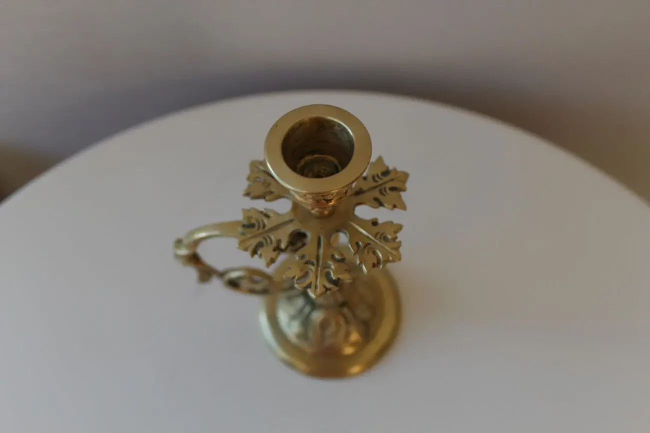 Подсвечник, с ручкой, фигурный, бронза, Дания 2