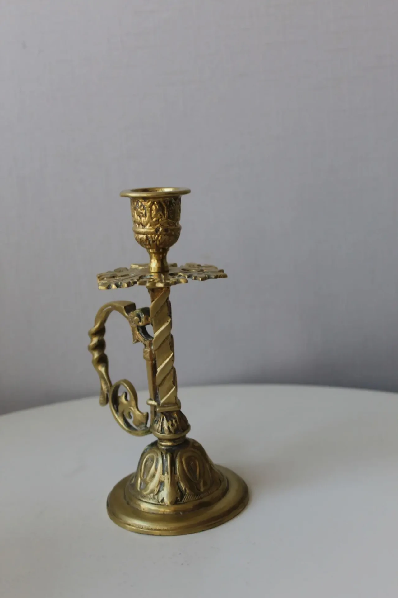 Подсвечник, с ручкой, фигурный, бронза, Дания 6