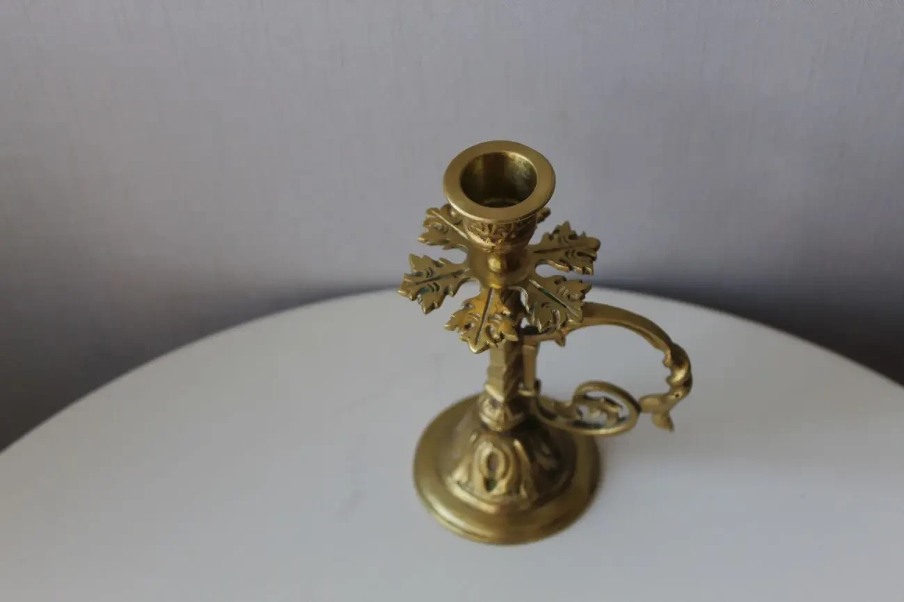 Подсвечник, с ручкой, фигурный, бронза, Дания 4