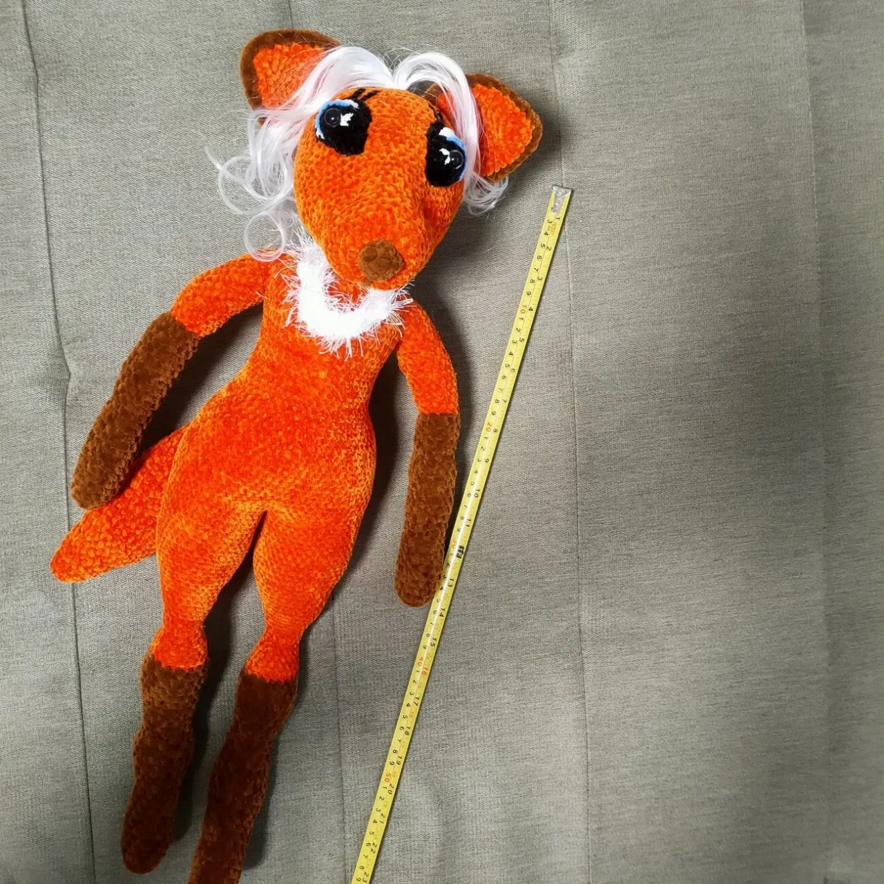 іграшка лисичка.лисиця  іграшка мяка вязана крючком ручна робота 6