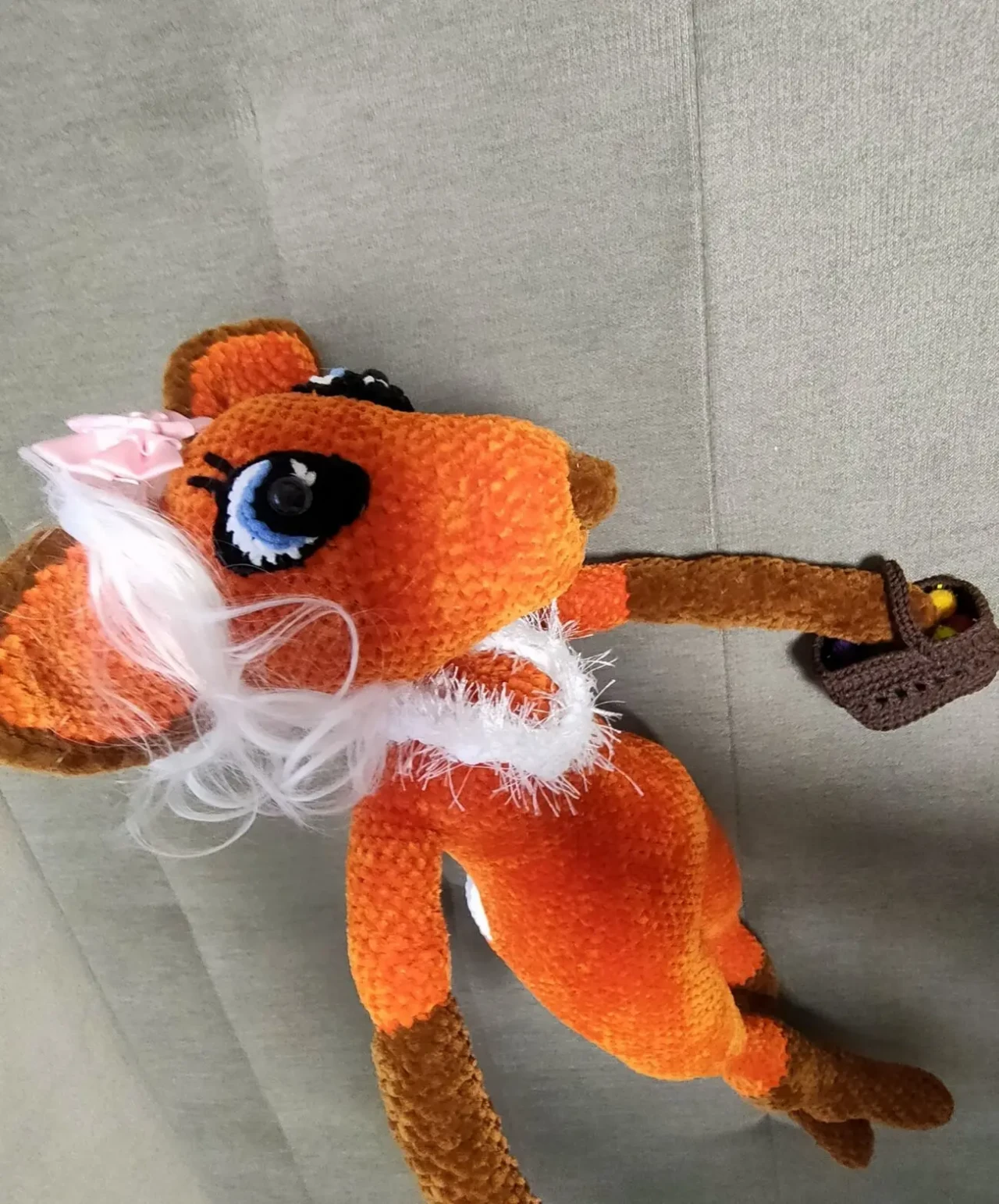 іграшка лисичка.лисиця  іграшка мяка вязана крючком ручна робота 4