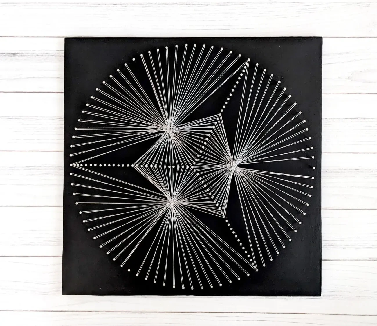 Картина Алмаз, серебристый декор, стринг арт геометрия