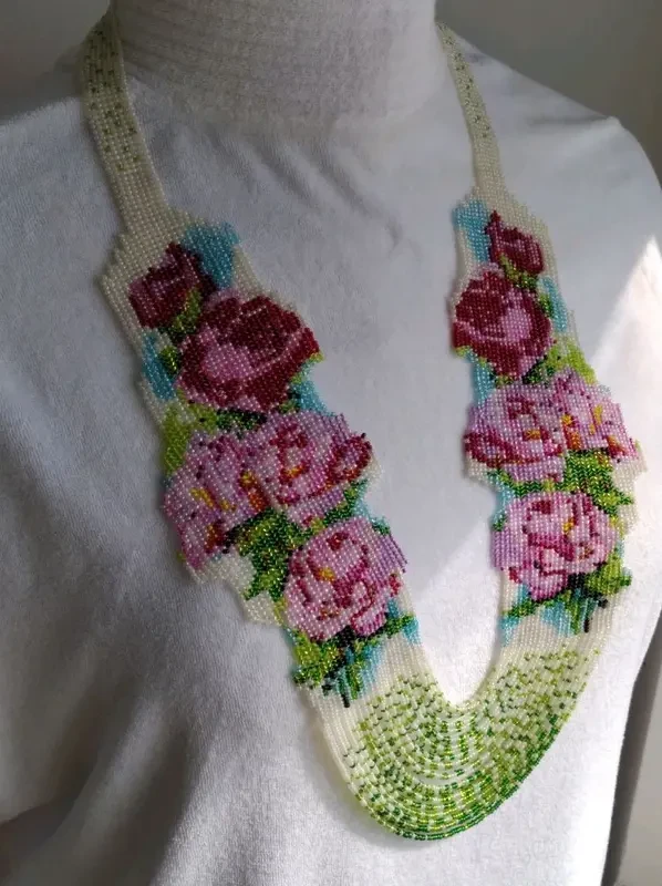 Гердан та сережки з бісеру ручної роботи 4